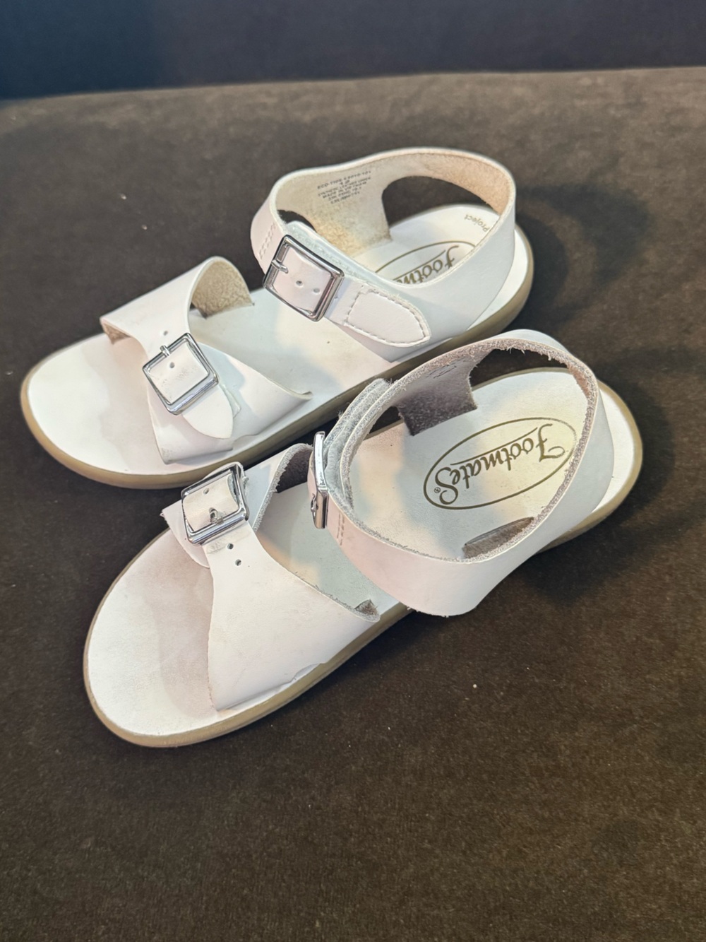 FootMates White Kids Double-Buckle Sandals